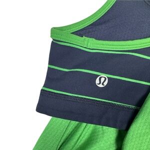 Lululemon 2 in 1 tank - Green and Navy - Fits Like a Size 2 -built in Sports Bra